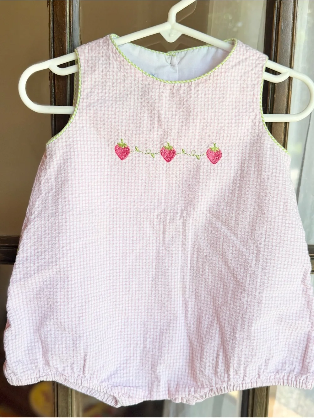 18m Anavini Strawberry Bubble Romper Gingham